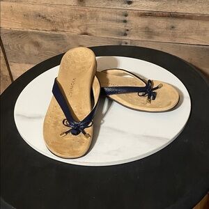 Vionic Navy Sandals with Bow Accent